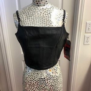 First & Foremost Leather Crop/Tank Top
